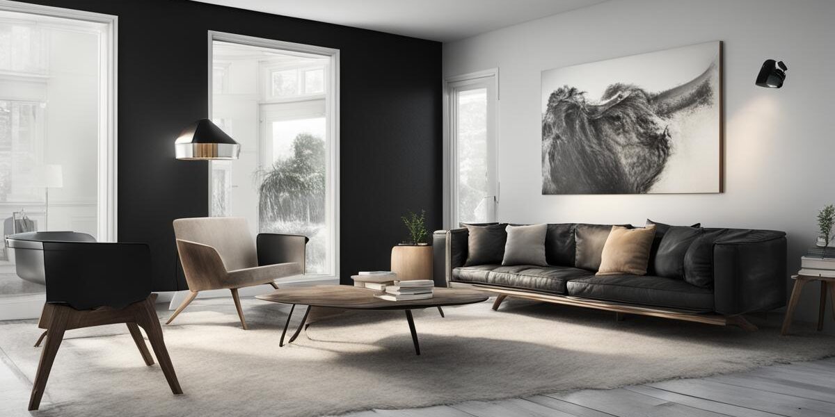 Czarna ściana w salonie: Odważna aranżacja wnętrz, które inspirują
