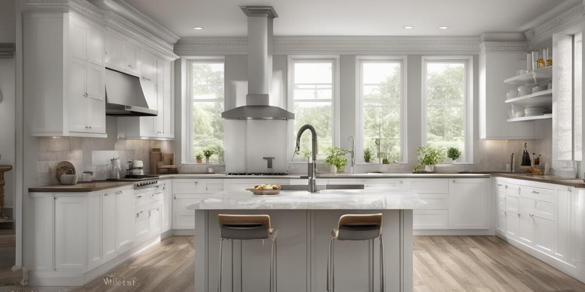 Biała kuchnia z czarnym blatem: aranżacje, jakie meble i podłoga wybrać?