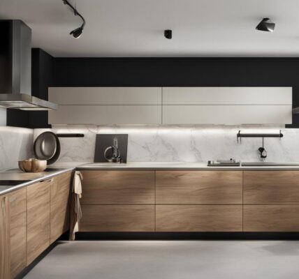 Kuchnia czarna z drewnem: Inspiracje i pomysły na elegancką aranżację wnętrza