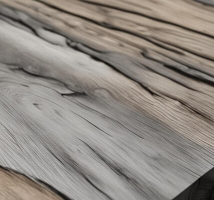 Szara kuchnia z drewnem - modny i stylowy wystrój wnętrza z drewnianym blatem