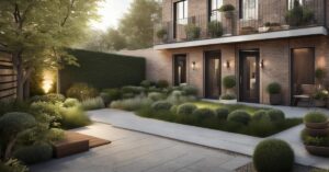 Mały ogród przy szeregowcu: Aranżacja i projekt w zabudowie szeregowej