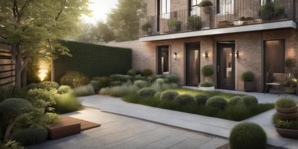 Mały ogród przy szeregowcu: Aranżacja i projekt w zabudowie szeregowej