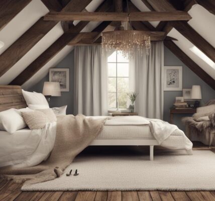 Romantyczna sypialnia na poddaszu: Klimatyczna aranżacja ze skosami