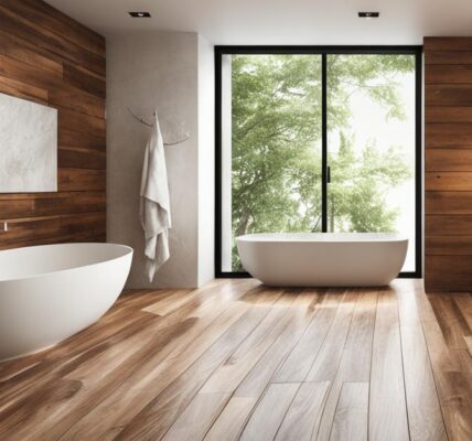 Łazienka aranżacje z drewnem: Modne inspiracje na 2023!