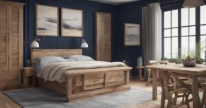 Kuchnia granat z drewnem &ndash; inspiracja na 2023 w aranżacji otwartego salonu