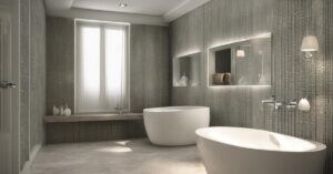 Łazienka z tapetą aranżacje: modna inspiracja dla efektownego wnętrza